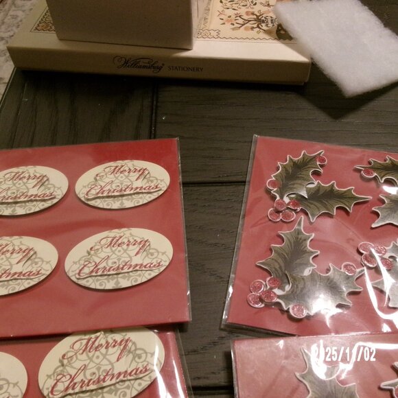 NEW 6 PK Dimensional Stickers(4pc) Michaels MERRY Christmas•Holly•Holiday CRAFTS - Picture 2 of 4